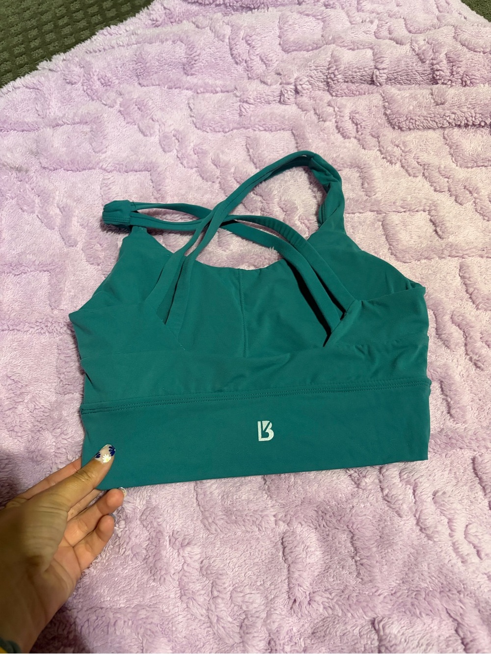 BuffBunny Strappy Sports Bra - Teal - Picture 3 of 3